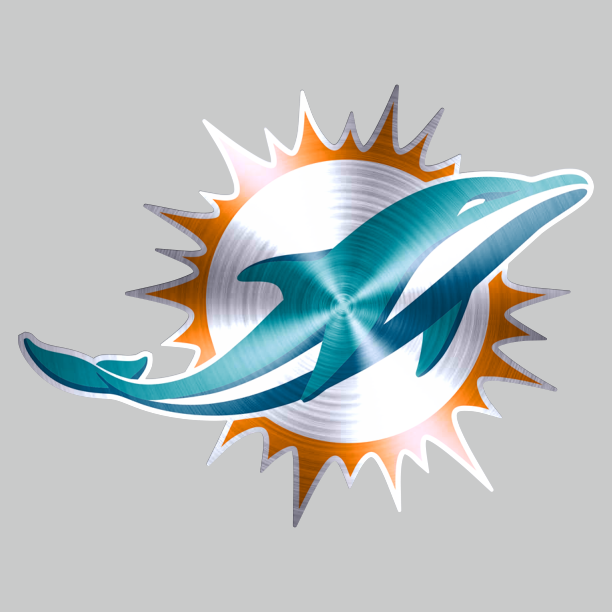 Miami Dolphins Stainless steel logo iron on paper